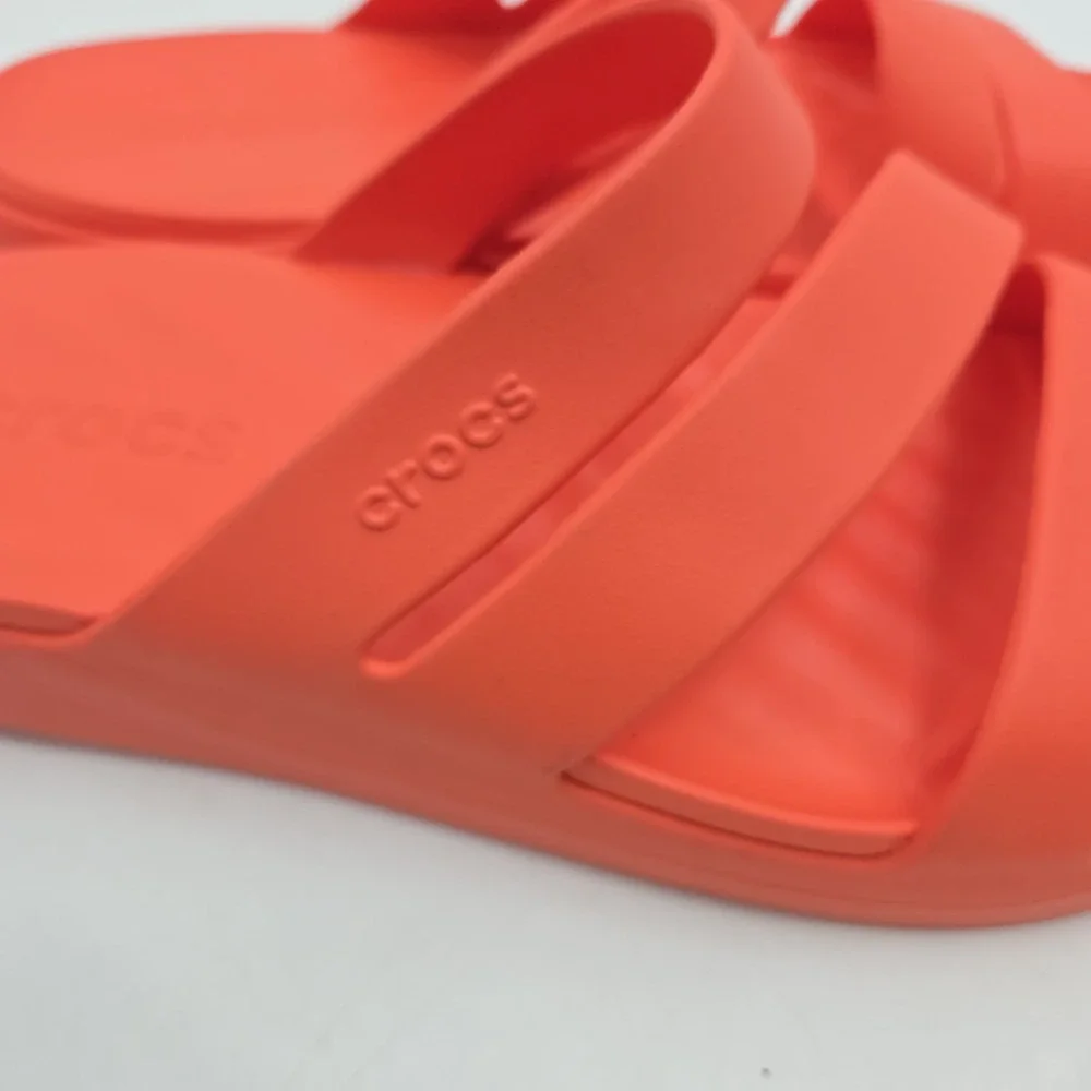 Crocs Getaway Sandals Strappy Women Size 10 Orange Platform Bright Slip On Shoes - Picture 4 of 10
